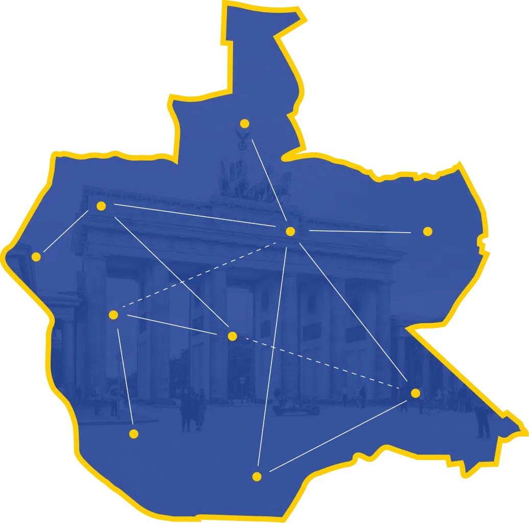 Karte von Berlin mit markierten Standorten