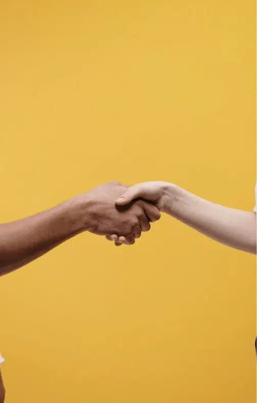 Handschlag nach persönlicher Beratung